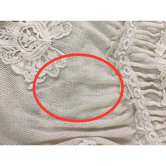 Free People Maisey Knit Blouse Top Floral Lace Embroidered Billowy S NWD 277115 - Picture 9 of 9